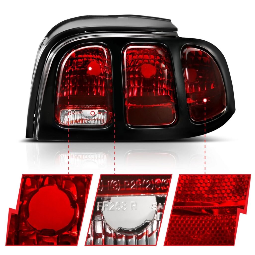 Ford Mustang 96-98 Tail Lights Dark Red Lens (Oe Style)