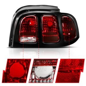 Ford Mustang 96-98 Tail Lights Dark Red Lens (Oe Style) - Image 3