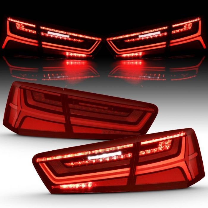 Audi A6/S6 12-15 Led Taillight Black Housing Red Clear Lens 4 Pcs