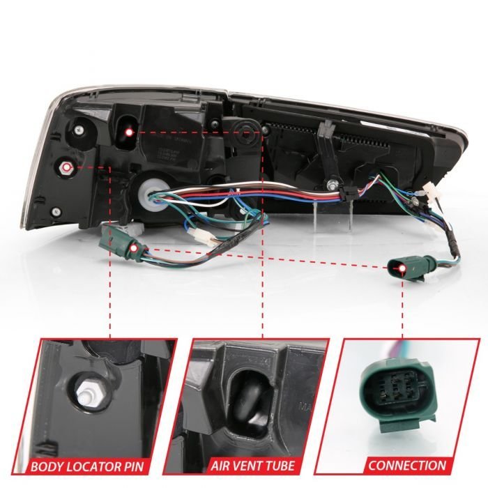 Audi A6/S6 12-15 Led Taillight Black Housing Red Clear Lens 4 Pcs