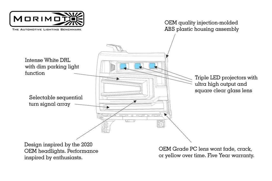 Chevrolet Silverado 1500 (16-18): XB Led Headlights - Image 11