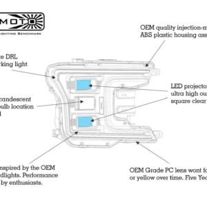 Ford F150 (18-20): XB Hybrid Led Headlights (Pair / ASM) - Image 6