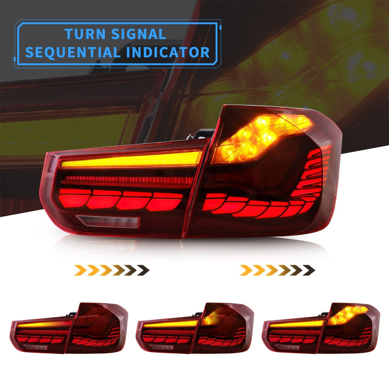 VLAND OLED Tail Lights For BMW 3-Series F30 F35 F80 Sedan 2013-2018 with Dynamic Animation Lighting (Do NOT Fit for Convertible| 2015 328i F30) - Image 5