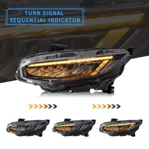VLAND 1 Pair LED Headlights For 10th Gen Honda Civic Sedan / Coupe / Hatchback / Type R 2016-2021(US Warehouse) - Image 3