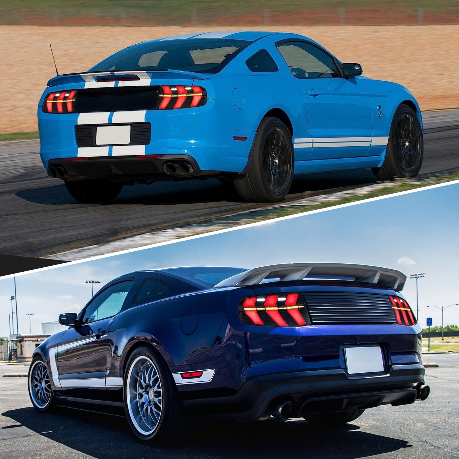 VLAND LED Tail Lights For Ford Mustang 2010 2011 2012 with 7 Lighting Modes [DOT.] - Image 3