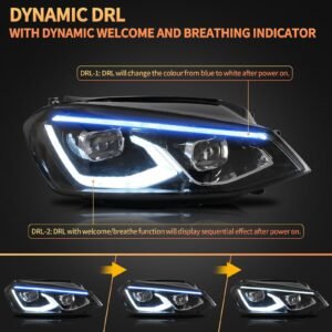 VLAND LED Projector Headlights For Volkswagen(VW) Golf MK7 2014-2017 With Sequential indicator Turn Signals (MK8 Style) - Image 3