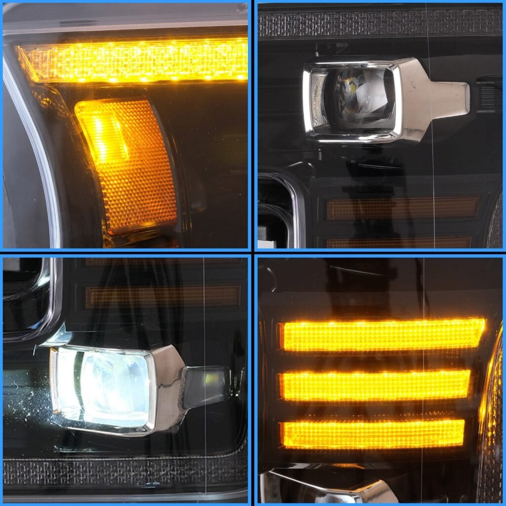 VLAND Full LED Headlights For Ford F150 13th Gen Pickup 2015-2017 With Amber DRL