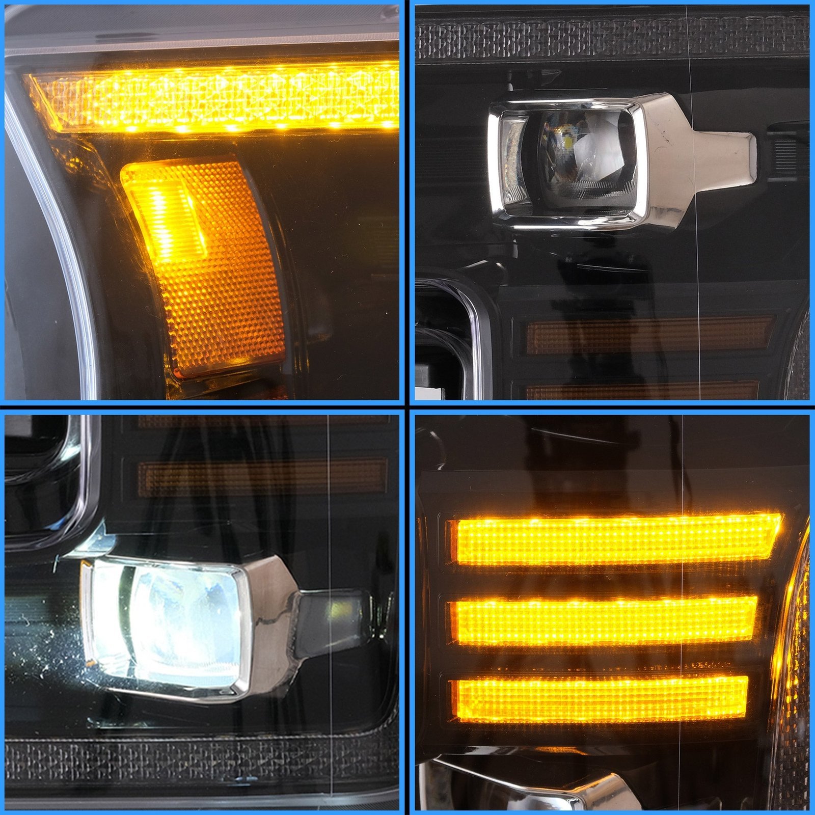 VLAND Full LED Headlights For Ford F150 13th Gen Pickup 2015-2017 With Amber DRL - Image 8