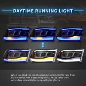 VLAND Full LED Headlights For Dodge Ram 1500 / 2500 / 3500 2009-2018 Ram1500 Classic 2019-2021 - Image 2