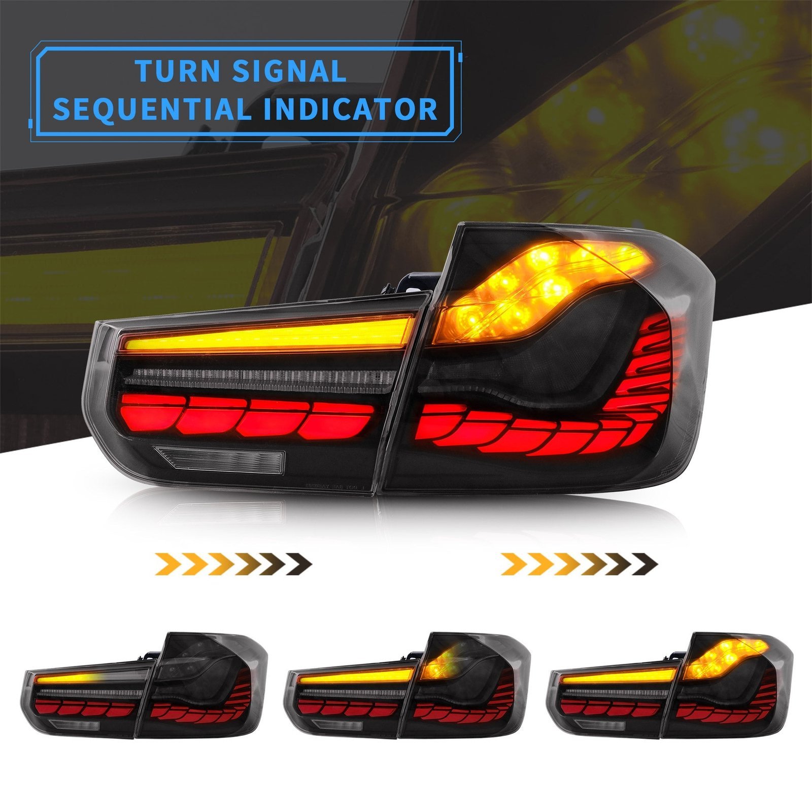 VLAND OLED Tail Lights For BMW 3-Series F30 F35 F80 Sedan 2013-2018 with Dynamic Animation Lighting (Do NOT Fit for Convertible| 2015 328i F30) - Image 8