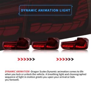 VLAND OLED Tail Lights For BMW 3-Series F30 F35 F80 Sedan 2013-2018 with Dynamic Animation Lighting (Do NOT Fit for Convertible| 2015 328i F30) - Image 6