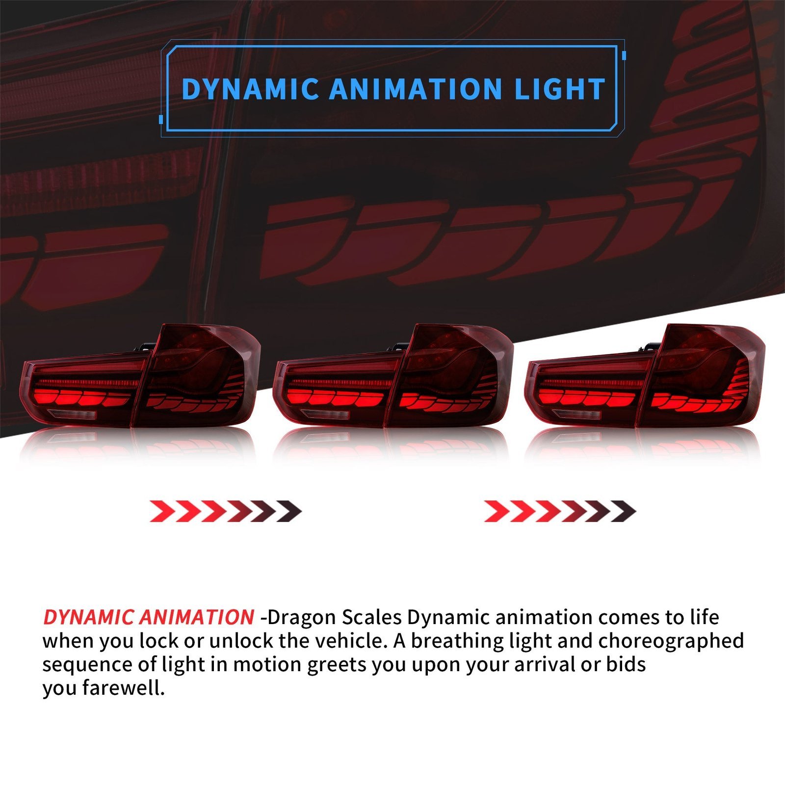 VLAND OLED Tail Lights For BMW 3-Series F30 F35 F80 Sedan 2013-2018 with Dynamic Animation Lighting (Do NOT Fit for Convertible| 2015 328i F30) - Image 6