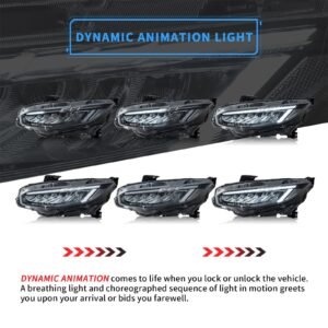 VLAND 1 Pair LED Headlights For 10th Gen Honda Civic Sedan / Coupe / Hatchback / Type R 2016-2021(US Warehouse) - Image 4