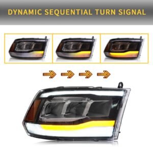 VLAND Full LED Headlights For Dodge Ram 1500 / 2500 / 3500 2009-2018 Ram1500 Classic 2019-2021 - Image 3