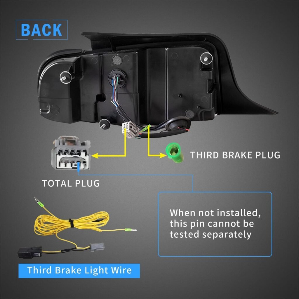 VLAND LED Tail Lights For Ford Mustang 2010 2011 2012 with 7 Lighting Modes [DOT.]