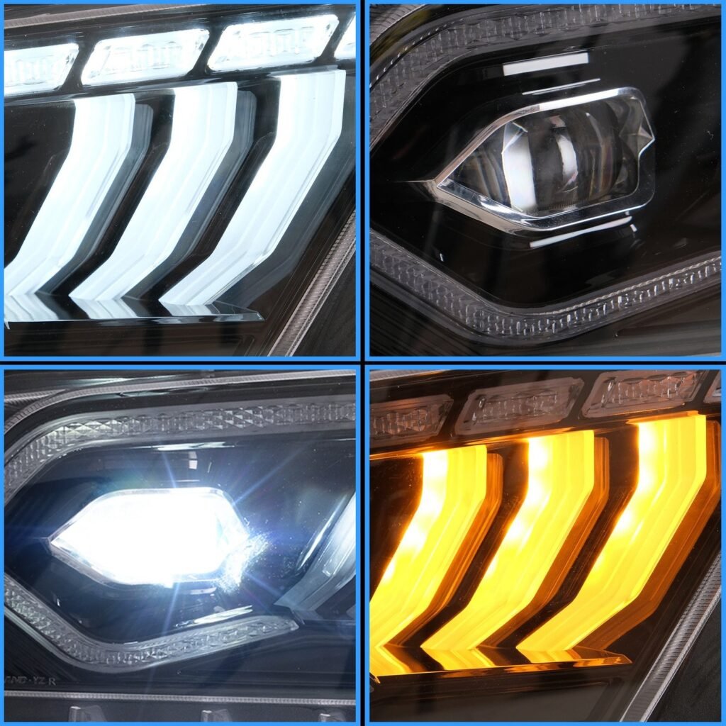VLAND LED Projector Headlights For Ford Mustang 2010-2014 [SAE. DOT.]