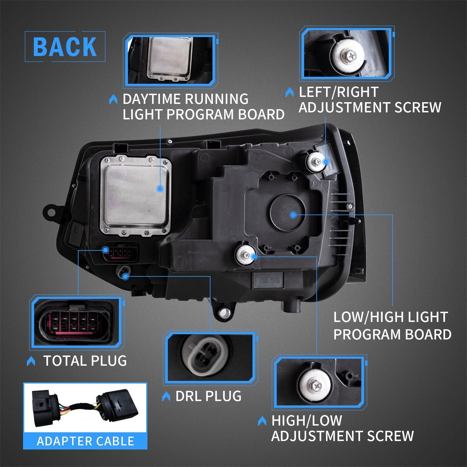 VLAND LED Projector Headlights For Volkswagen Transporter Caravelle Multivan T5 Base/SE/Sportline 2010-2015 - Image 5