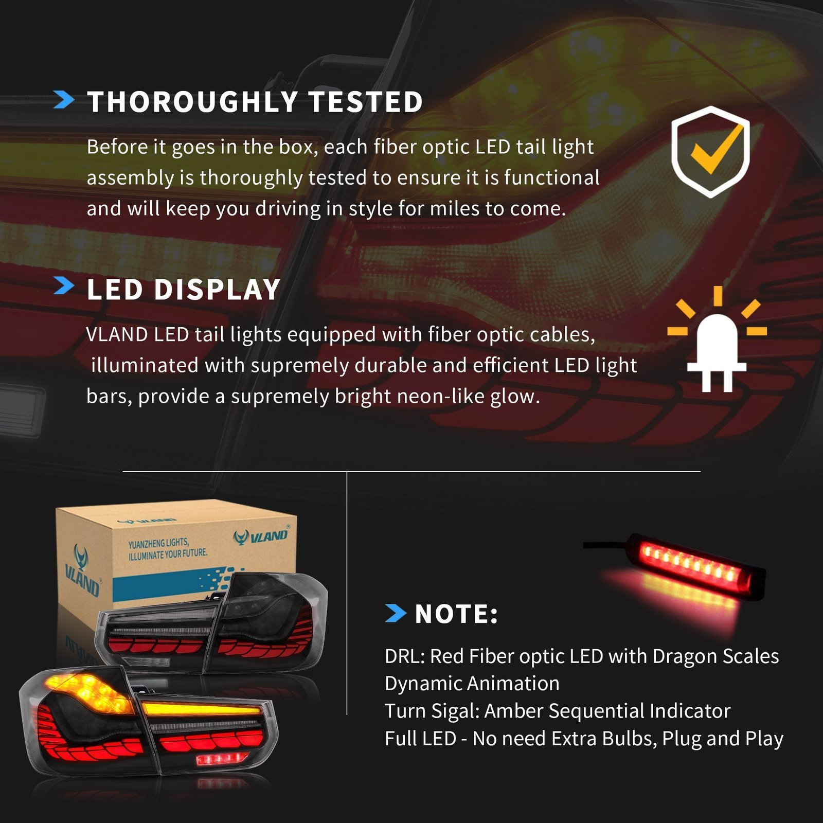 VLAND OLED Tail Lights For BMW 3-Series F30 F35 F80 Sedan 2013-2018 with Dynamic Animation Lighting (Do NOT Fit for Convertible| 2015 328i F30) - Image 18