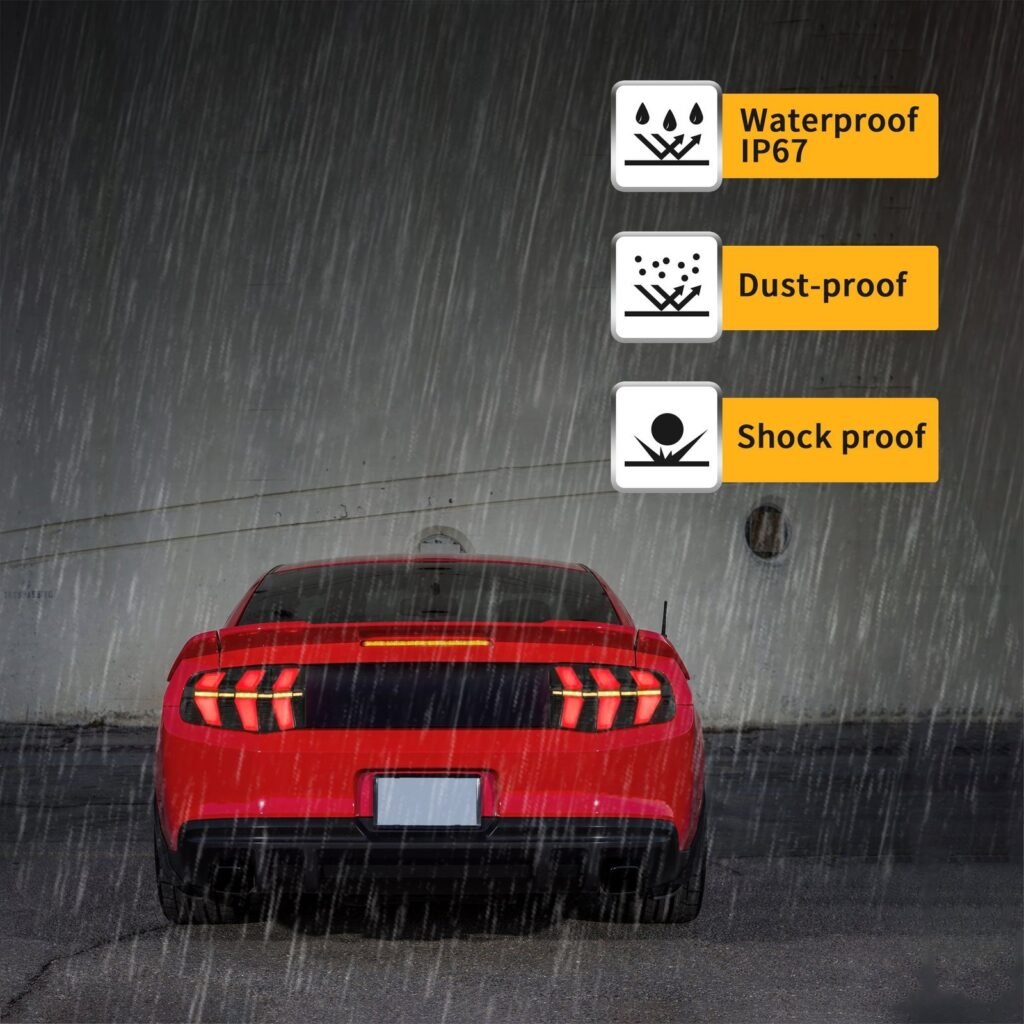 VLAND LED Tail Lights For Ford Mustang 2010 2011 2012 with 7 Lighting Modes [DOT.]