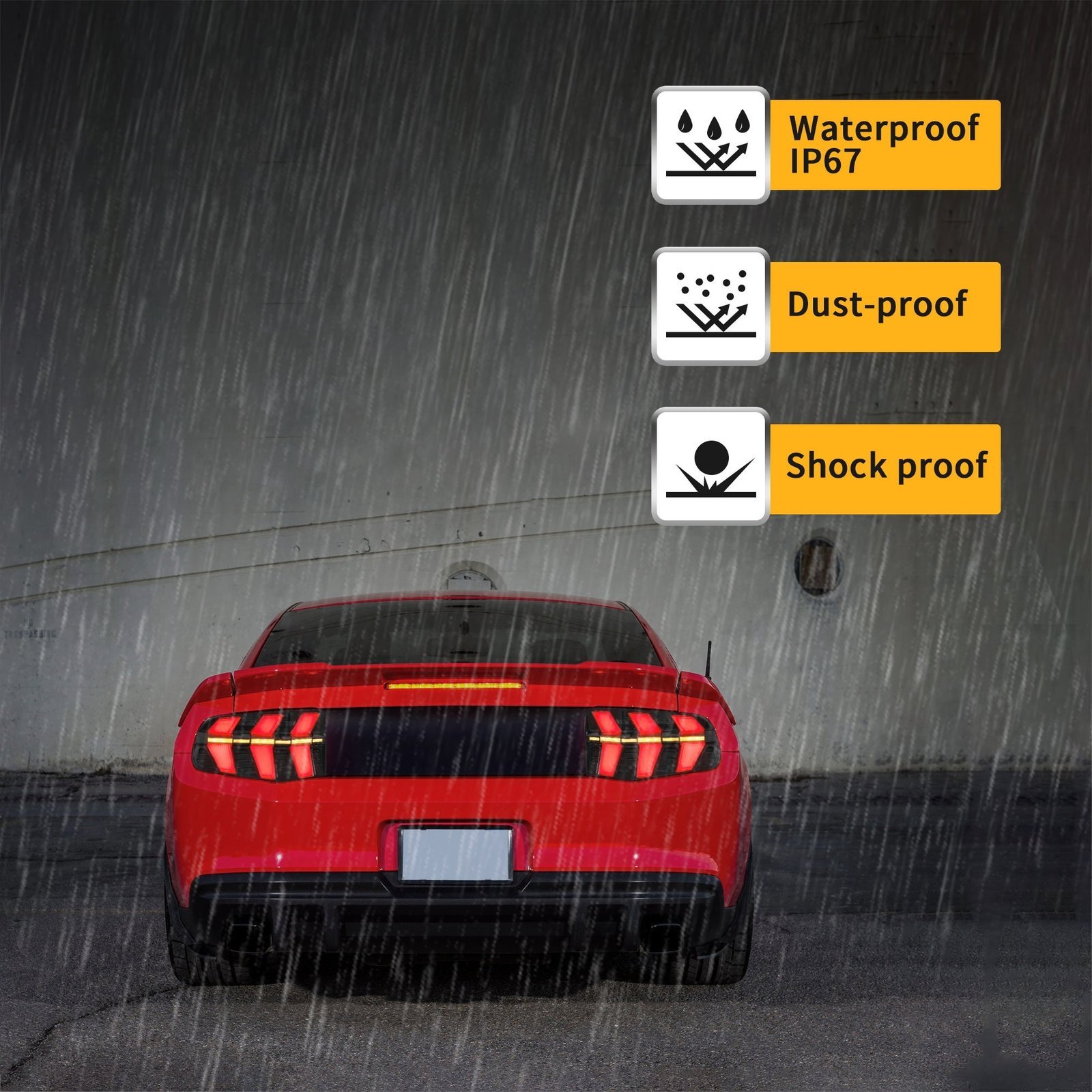 VLAND LED Tail Lights For Ford Mustang 2010 2011 2012 with 7 Lighting Modes [DOT.] - Image 13