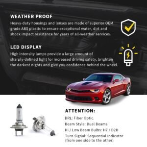 VLAND LED Projector Headlights For Chevy Chevrolet Camaro 2014 2015 - Image 16
