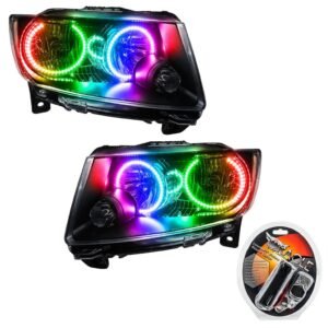 Oracle Lighting 2011-2013 Jeep Grand Cherokee Pre-assembled SMD Halo Headlights - Non Hid - Chrome - Image 12