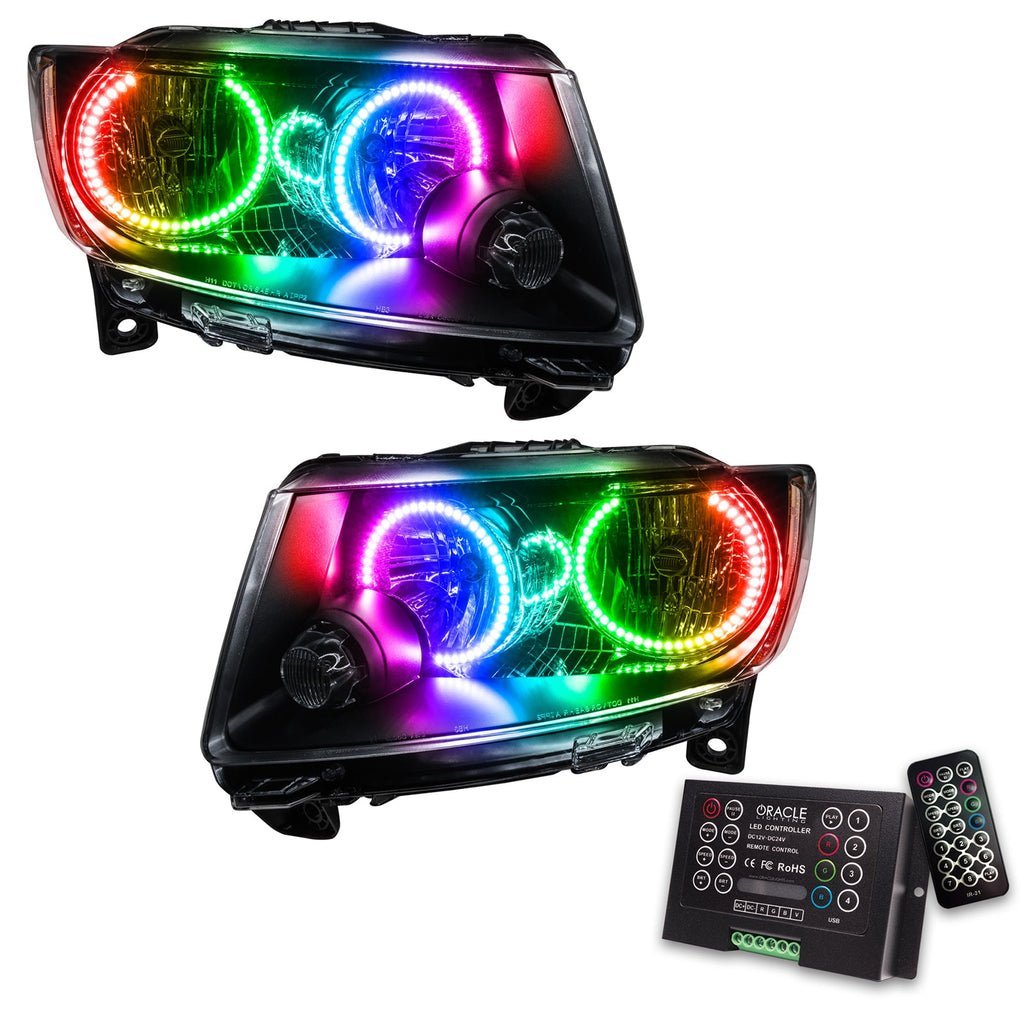Oracle Lighting 2011-2013 Jeep Grand Cherokee Pre-assembled SMD Halo Headlights - Non Hid - Chrome