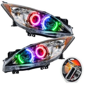 Oracle Lighting 2010-2013 Mazda 3 Pre-assembled SMD Halo Headlights - Halogen - Image 8