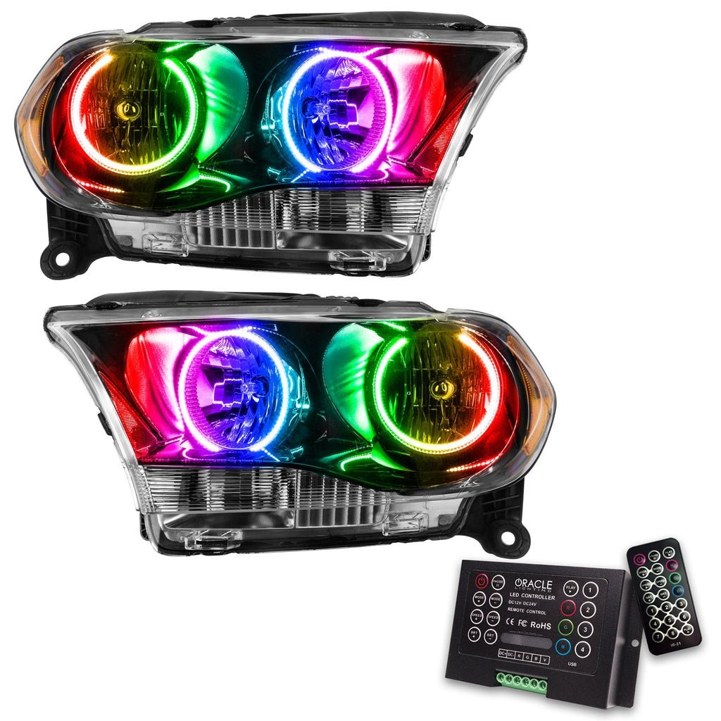 Oracle Lighting 2011-2013 Dodge Durango Pre-assembled SMD Halo Headlights Non-hid - Black Housing