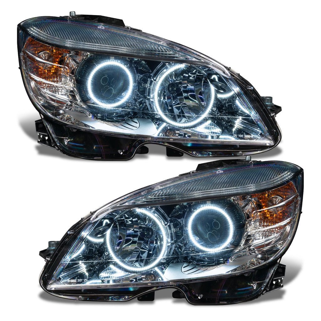 Oracle Lighting 2008-2011 Mercedes Benz C-class Pre-assembled SMD Halo Headlights-chrome-halogen
