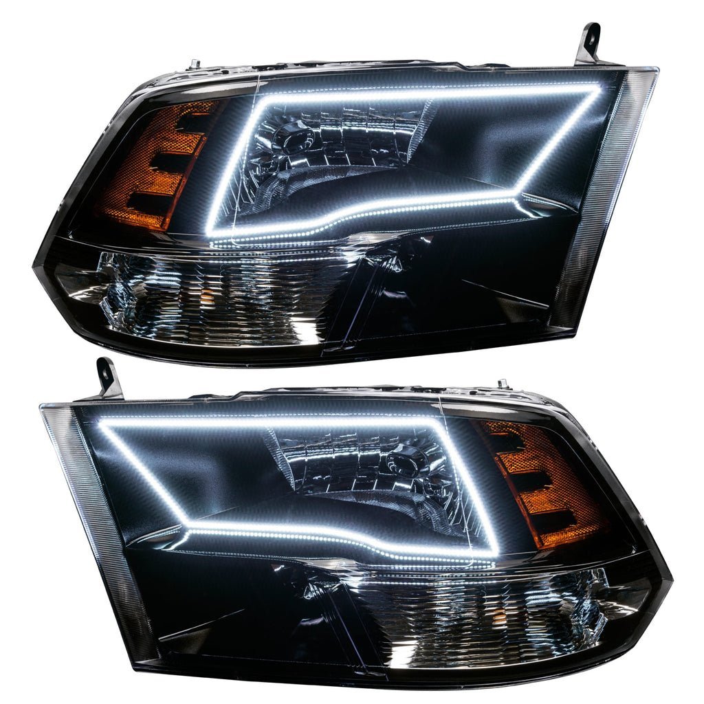 Oracle Lighting 2009-2018 Ram 1500 Sport Pre-assembled SMD Halo Headlights - Black Housing