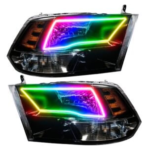 Oracle Lighting 2009-2018 Ram 1500 Sport Pre-assembled SMD Halo Headlights - Black Housing - Image 3
