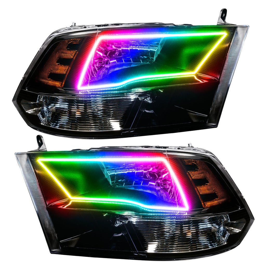 Oracle Lighting 2009-2018 Ram 1500 Sport Pre-assembled SMD Halo Headlights - Black Housing