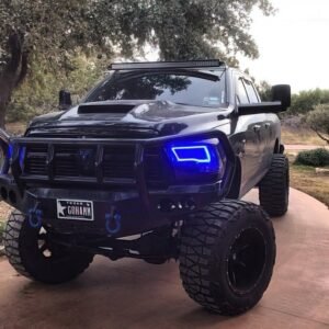 Oracle Lighting 2009-2018 Ram 1500 Sport Pre-assembled SMD Halo Headlights - Black Housing - Image 9
