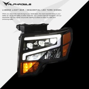 Alpha Owls 2009-2014 Ford F-150 (Excl. Models w/ factory Xenon) Tri-Pro Series LED Projector Headlights - Image 4