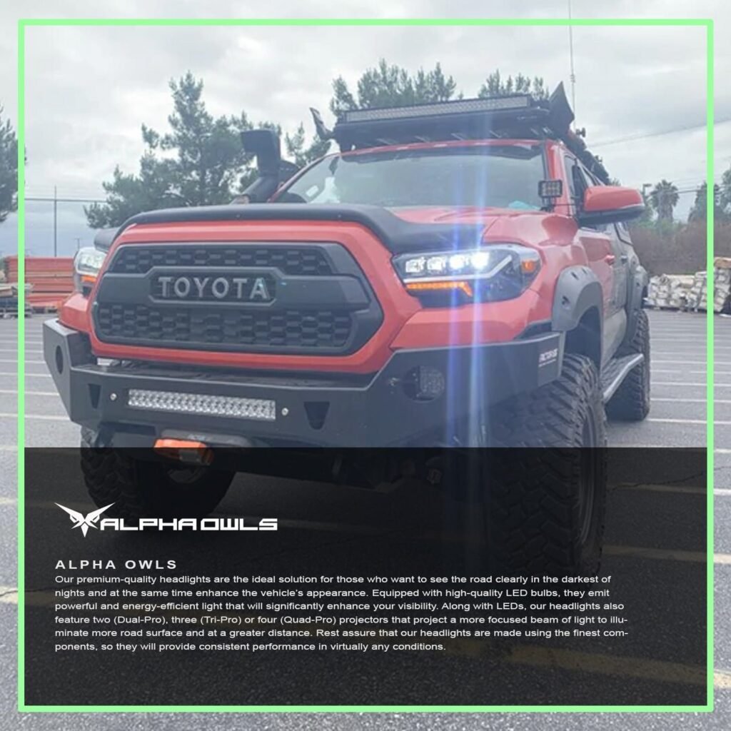 Alpha Owls 2016-2022 Toyota Tacoma Quad-Pro Series LED Projector Headlights (Non LED DRL Models)