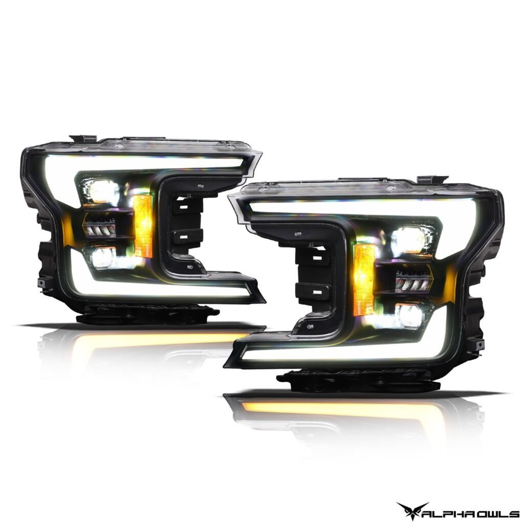 Alpha Owls 2018-2020 Ford F-150 Elite-Pro Series LED Projector Headlights (w/Chrome Bezel)
