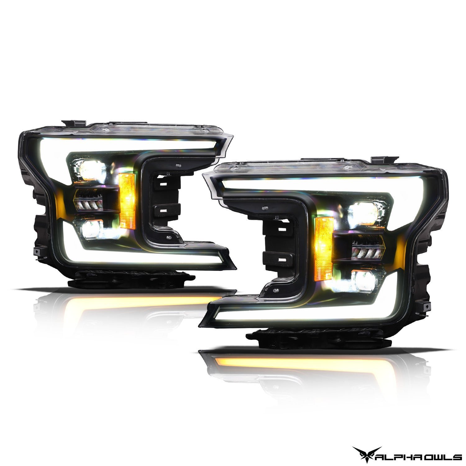 Alpha Owls 2018-2020 Ford F-150 Elite-Pro Series LED Projector Headlights (w/Chrome Bezel) - Image 2