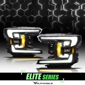 Alpha Owls 2018-2020 Ford F-150 Elite-Pro Series LED Projector Headlights (w/Chrome Bezel) - Image 1