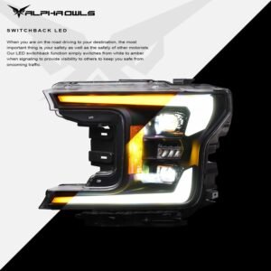 Alpha Owls 2018-2020 Ford F-150 Elite-Pro Series LED Projector Headlights (w/Chrome Bezel) - Image 4
