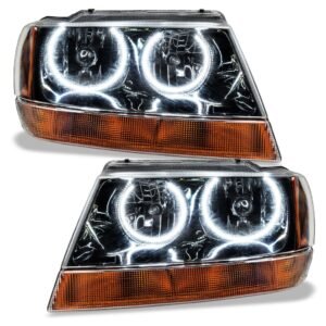 Oracle Lighting 1999-2004 Jeep Grand Cherokee Pre-assembled SMD Halo Headlights-black Housing - Image 2