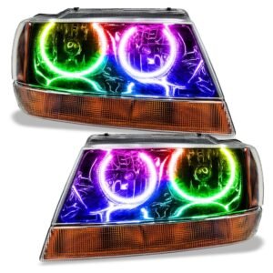 Oracle Lighting 1999-2004 Jeep Grand Cherokee Pre-assembled SMD Halo Headlights-black Housing - Image 4