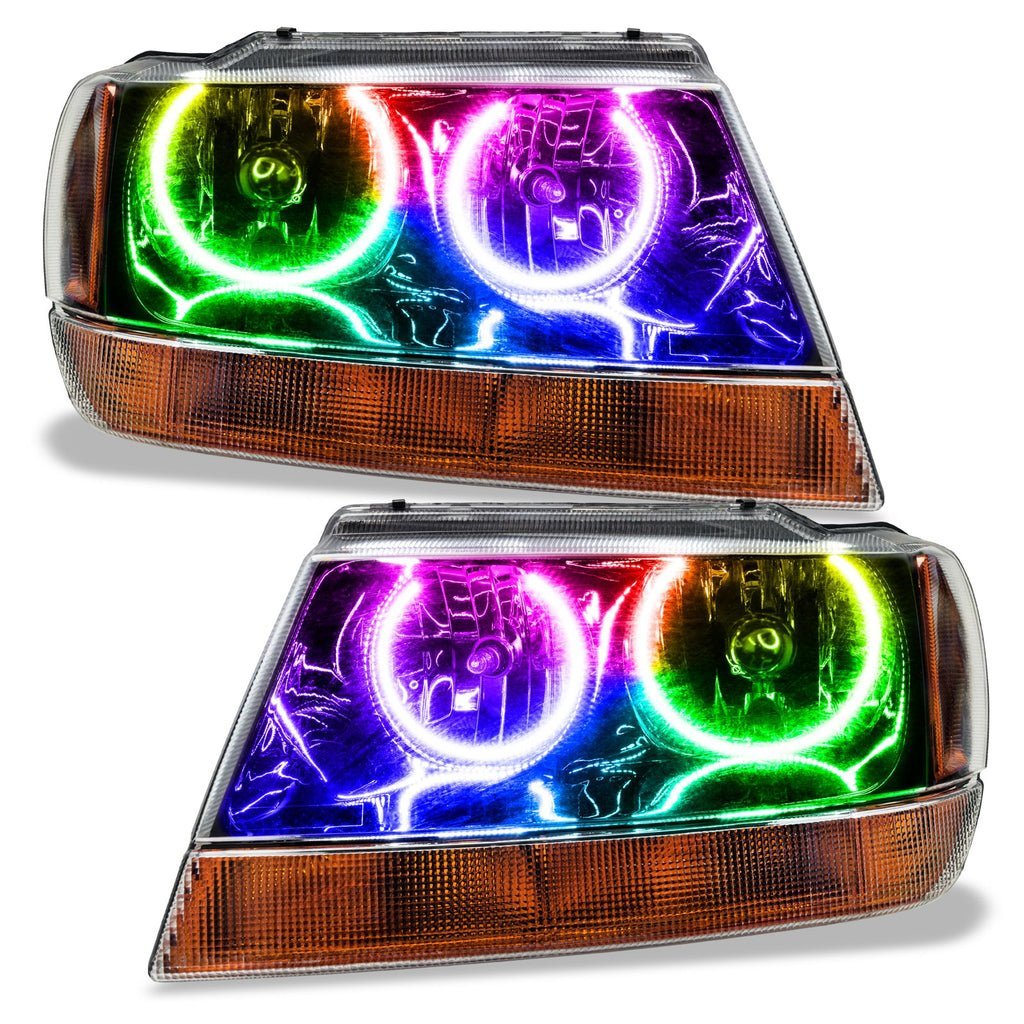 Oracle Lighting 1999-2004 Jeep Grand Cherokee Pre-assembled SMD Halo Headlights-black Housing