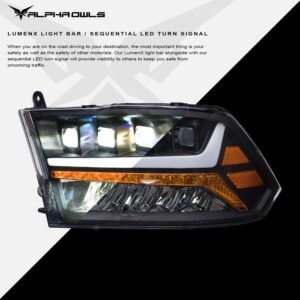 Alpha Owls 2018-2022 Dodge Ram 1500 Classic Quad-Pro Series LED Projector Headlights - Image 4
