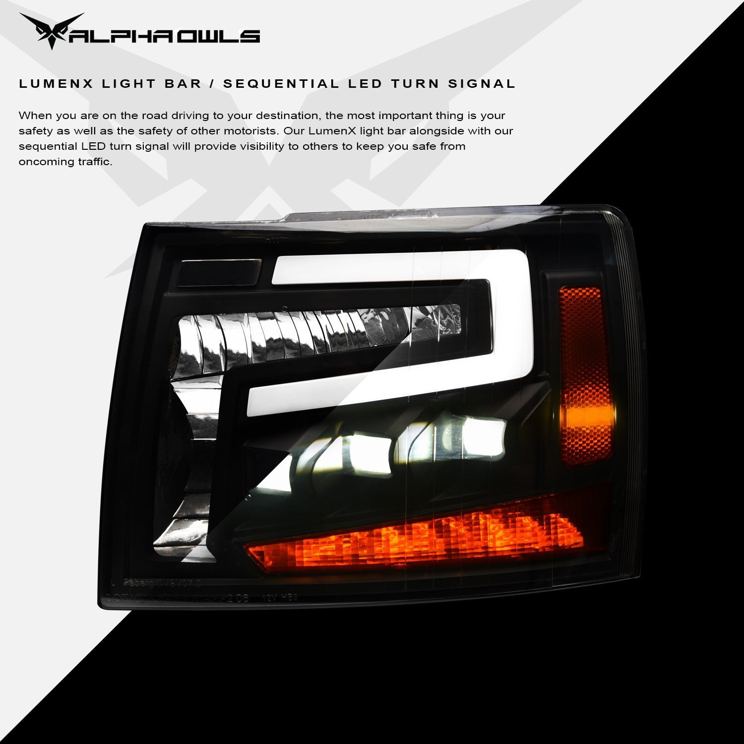 Alpha Owls 2007-2014 Chevy Silverado 2500/3500 Tri-Pro Series LED Projector Headlights - Image 4