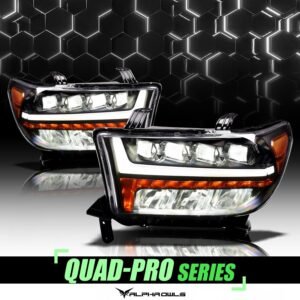 Alpha Owls 2007-2013 Toyota Tundra Quad-Pro Series LED Projector Headlights - Image 1