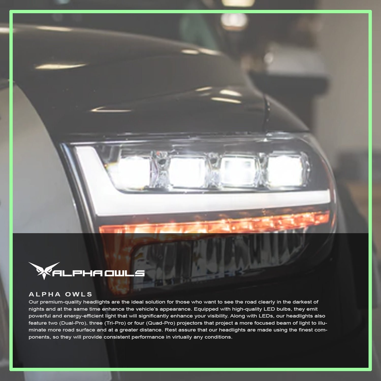 Alpha Owls 2007-2013 Toyota Tundra Quad-Pro Series LED Projector Headlights - Image 7