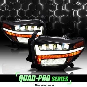 Alpha Owls 2014-2019 Toyota Tundra Quad-Pro Series LED Projector Headlights - Image 1