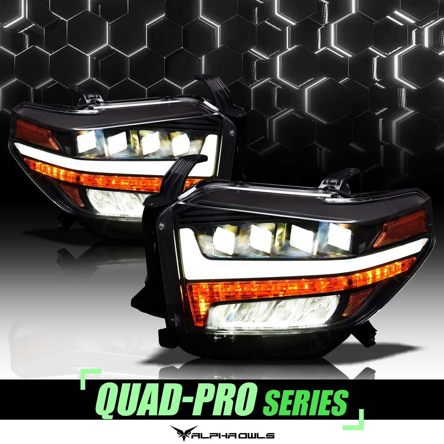 Alpha Owls 2014-2019 Toyota Tundra Quad-Pro Series LED Projector Headlights - Image 1