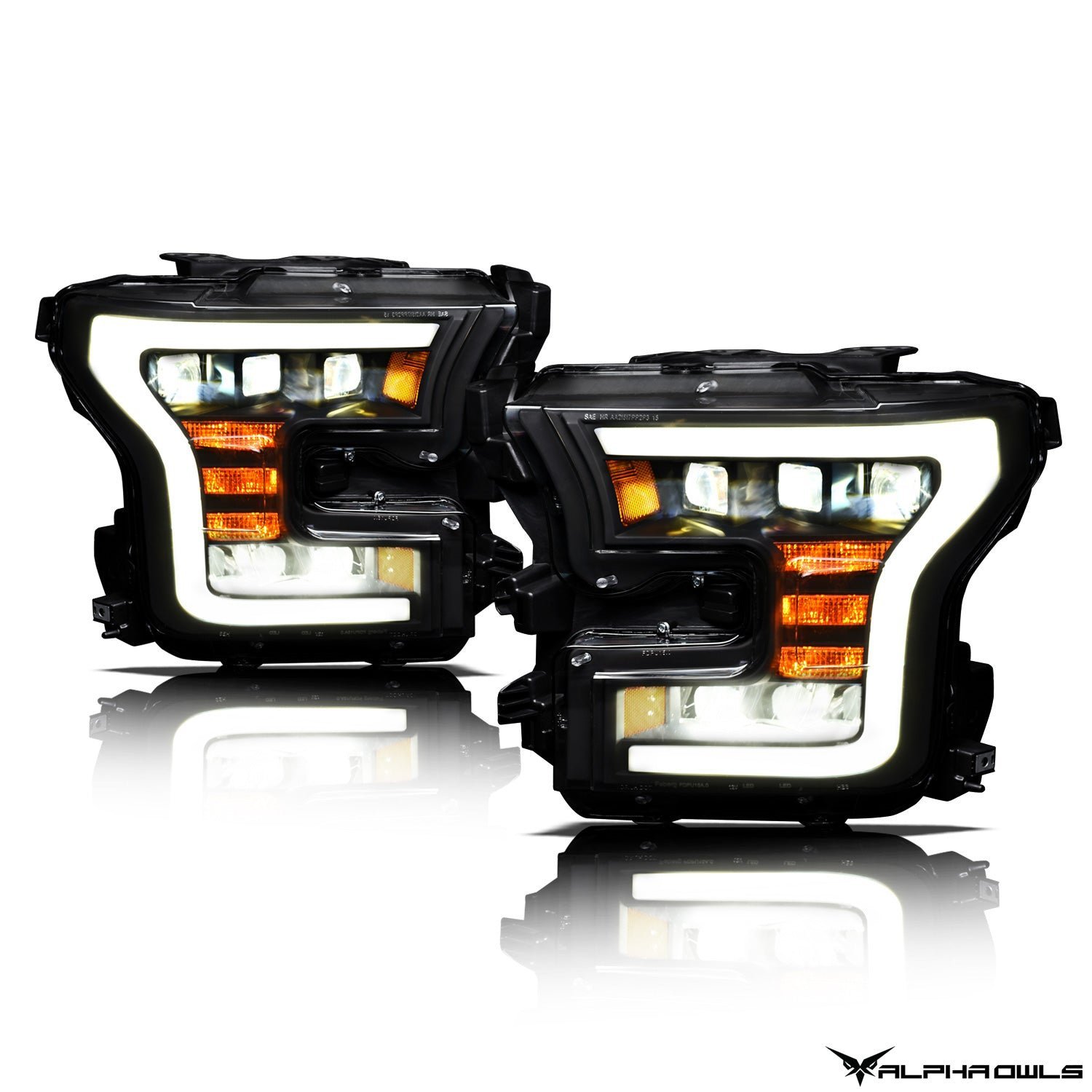 Alpha Owls 2015-2017 Ford F-150 (Excl. Models w/ factory Xenon) Tri-Pro Series LED Projector Headlights - Image 2